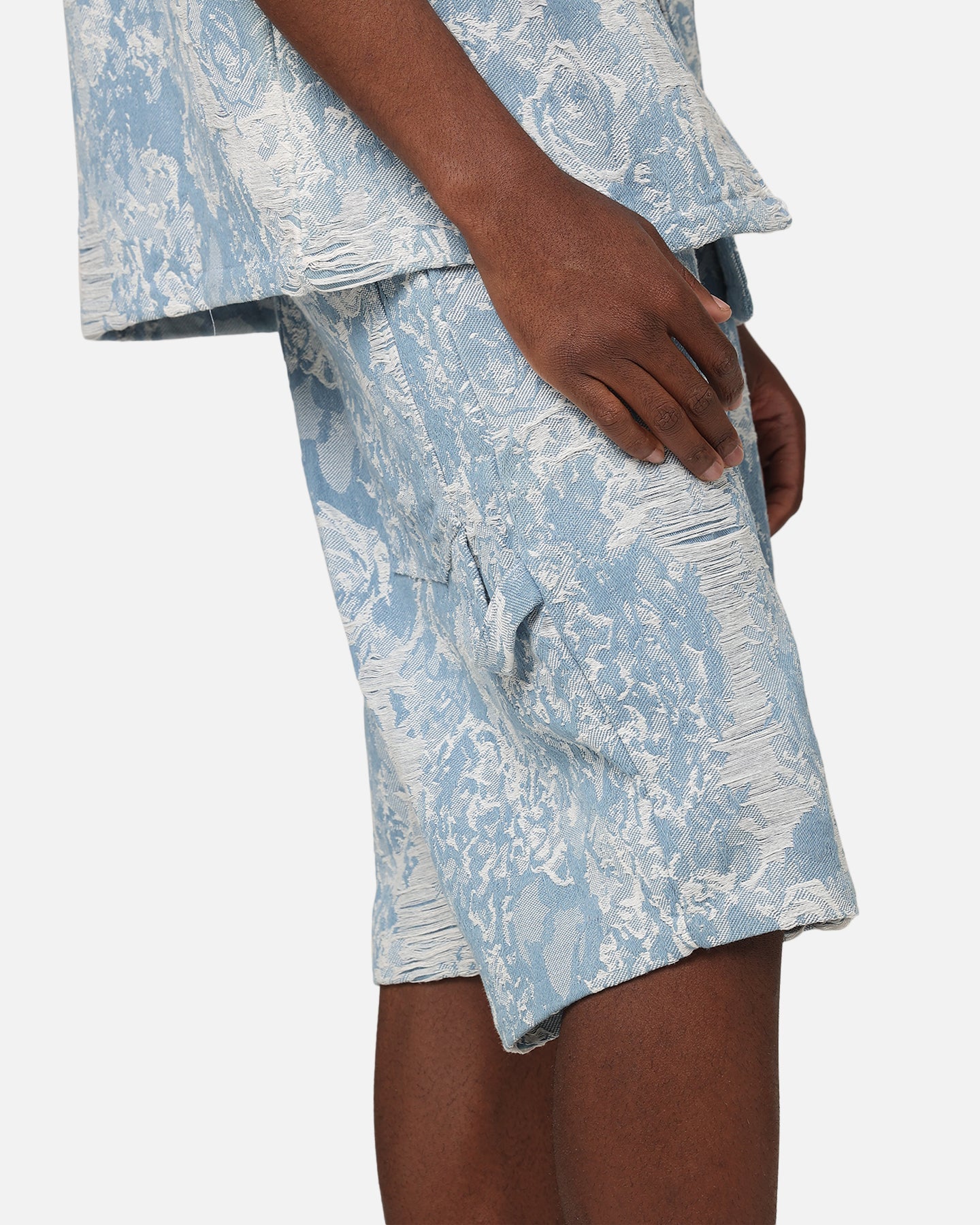 XXIII Denim Jacquard Shorts Pacific Blue