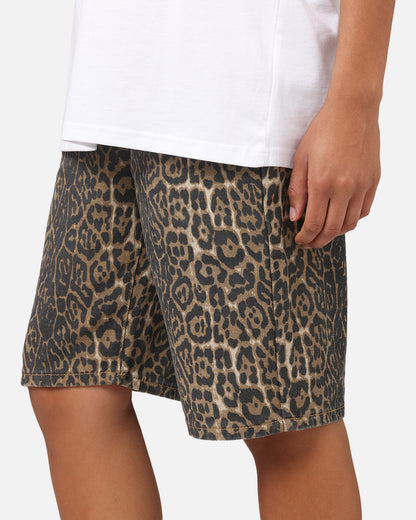 XXIII Women's Leopard Wide Leg Jorts Leopard