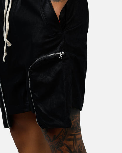 MNML Leather Pocket Geo Shorts Black