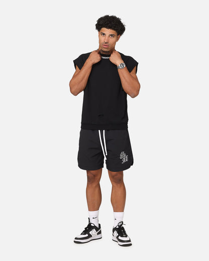 Saint Morta Gothic Monogram Nylon Shorts Black