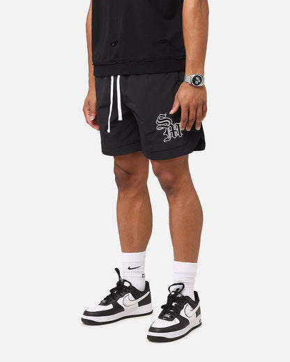 Saint Morta Gothic Monogram Nylon Shorts Black