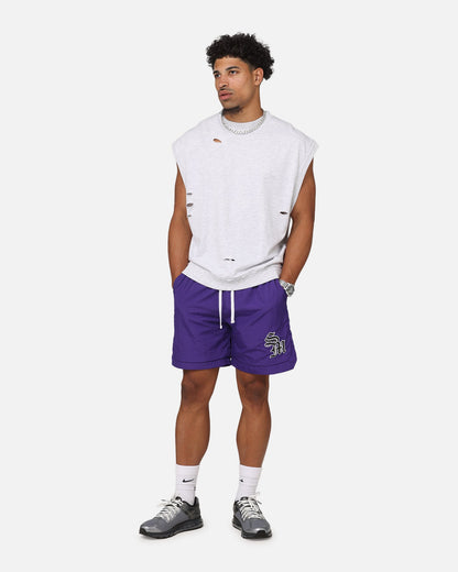Saint Morta Gothic Monogram Nylon Shorts Purple