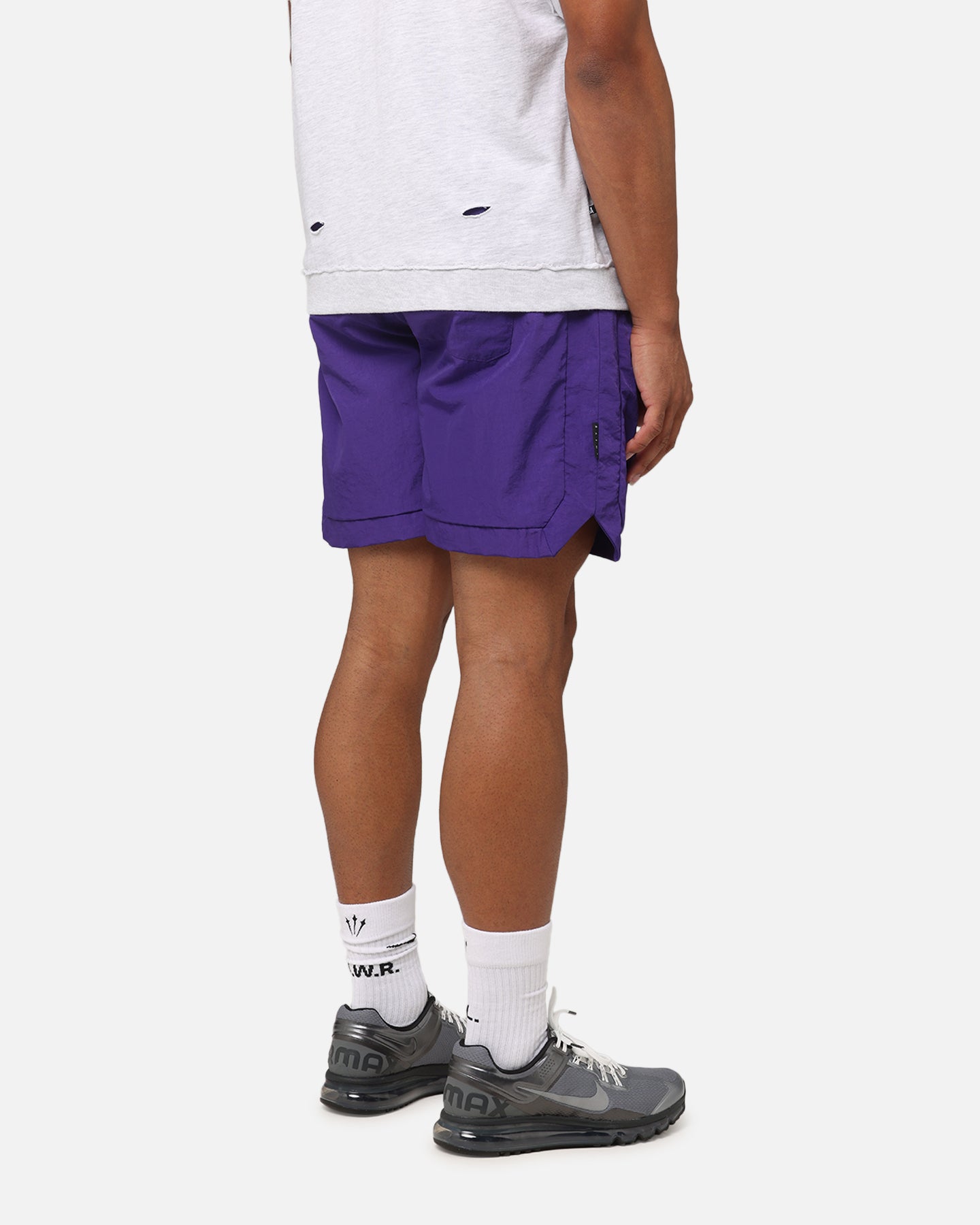 Saint Morta Gothic Monogram Nylon Shorts Purple