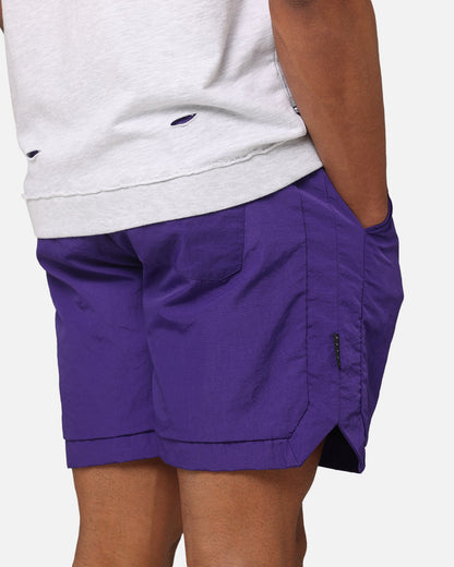 Saint Morta Gothic Monogram Nylon Shorts Purple