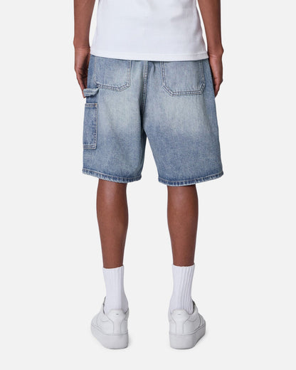 MNML Double Western Jewel Denim Shorts Blue