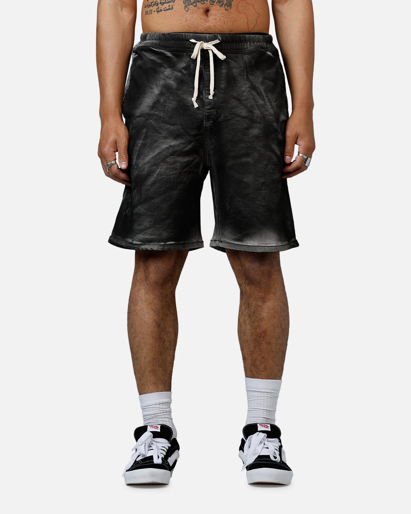 MNML Stone Charred Shorts Charcoal Grey