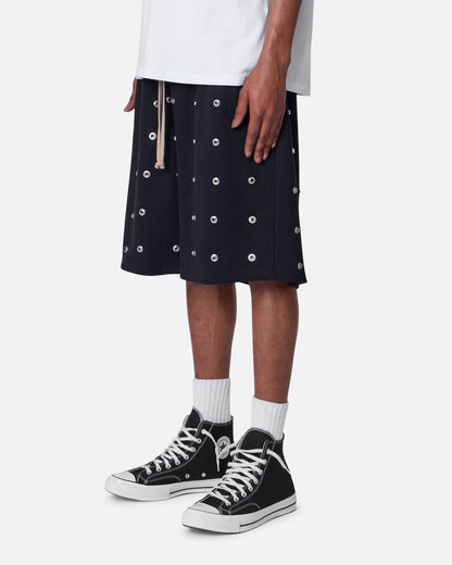 MNML All Over Button Shorts Black