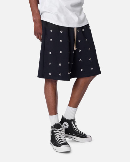 MNML All Over Button Shorts Black