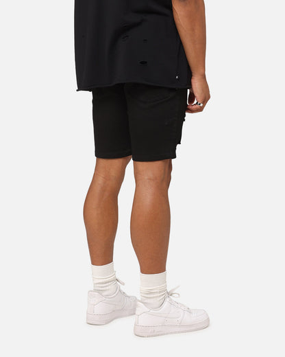 Saint Morta Dynasty Thrash V2 Denim Shorts Jet Black