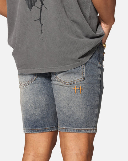 Saint Morta Dynasty Thrash V2 Denim Shorts Dirty Denim