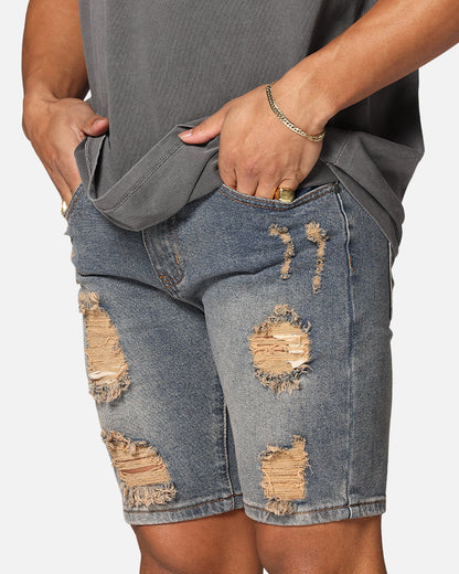 Saint Morta Dynasty Thrash V2 Denim Shorts Dirty Denim