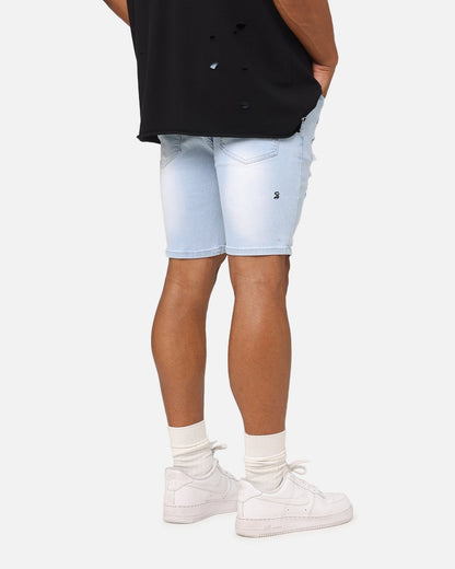 Saint Morta Dynasty Thrash V2 Denim Shorts Pale Blue