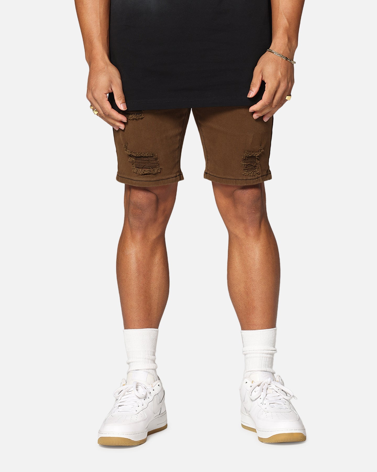 Saint Morta Dynasty Thrash V2 Denim Shorts Vintage Brown