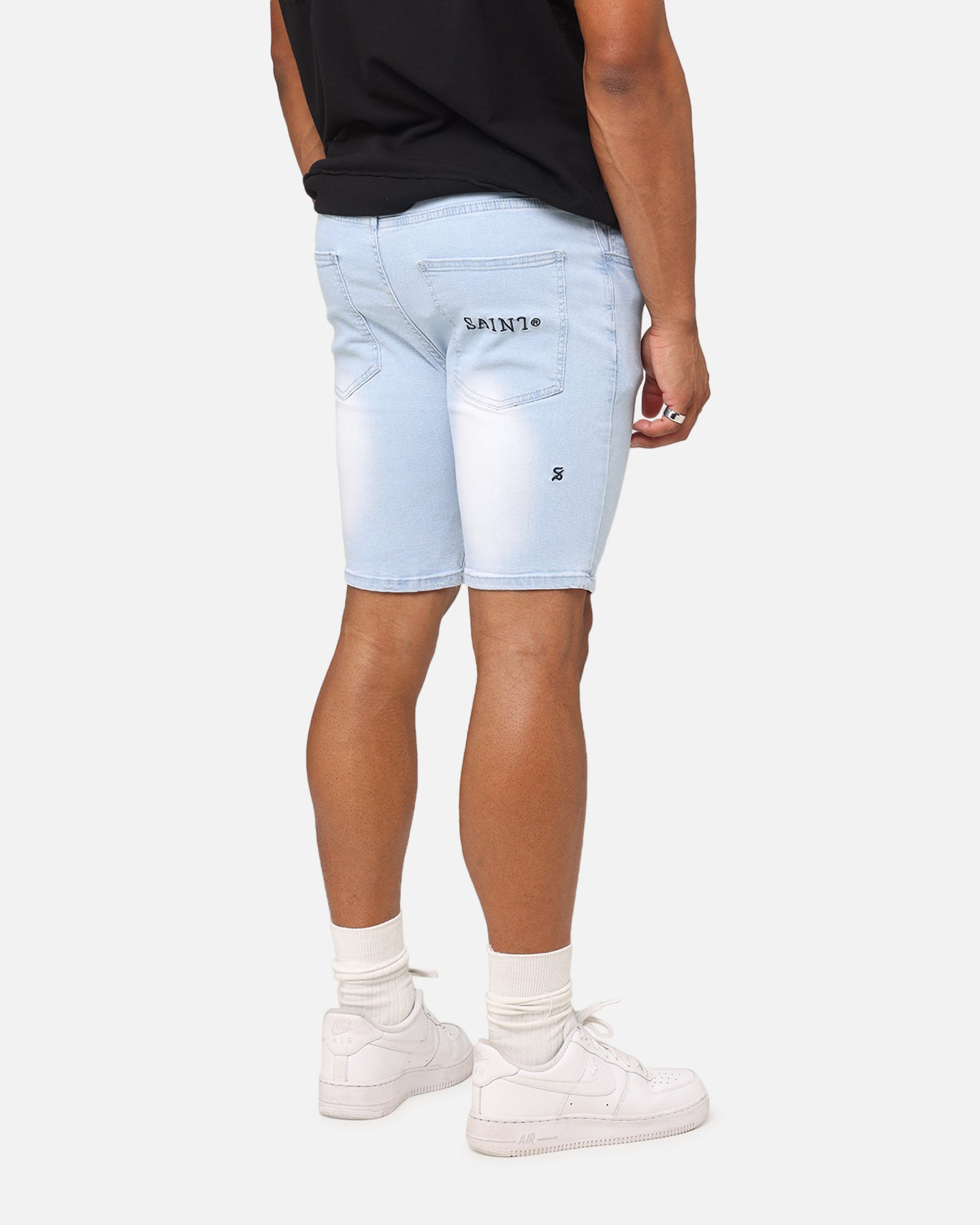 Saint Morta Dynasty Denim Shorts Pale Blue