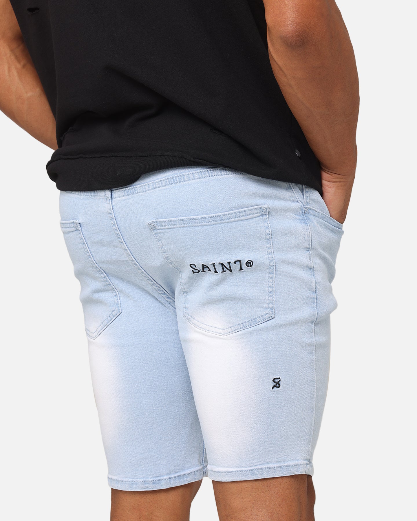 Saint Morta Dynasty Denim Shorts Pale Blue
