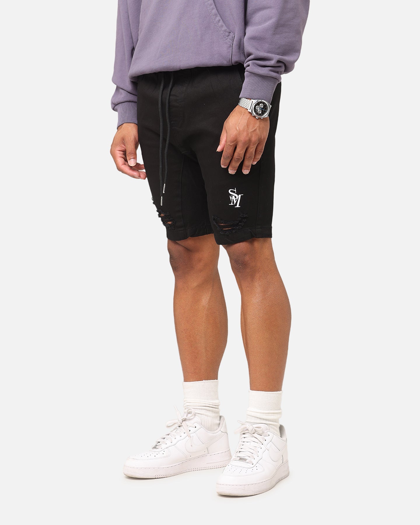 Saint Morta Annex V2 Denim Shorts Black