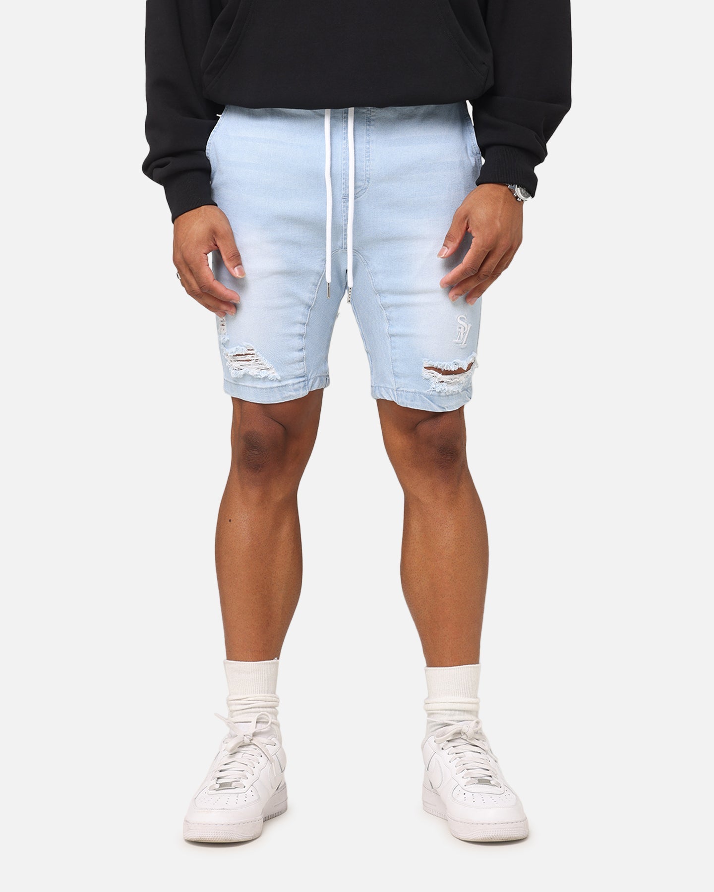 Saint Morta Annex V2 Denim Shorts Pale Blue