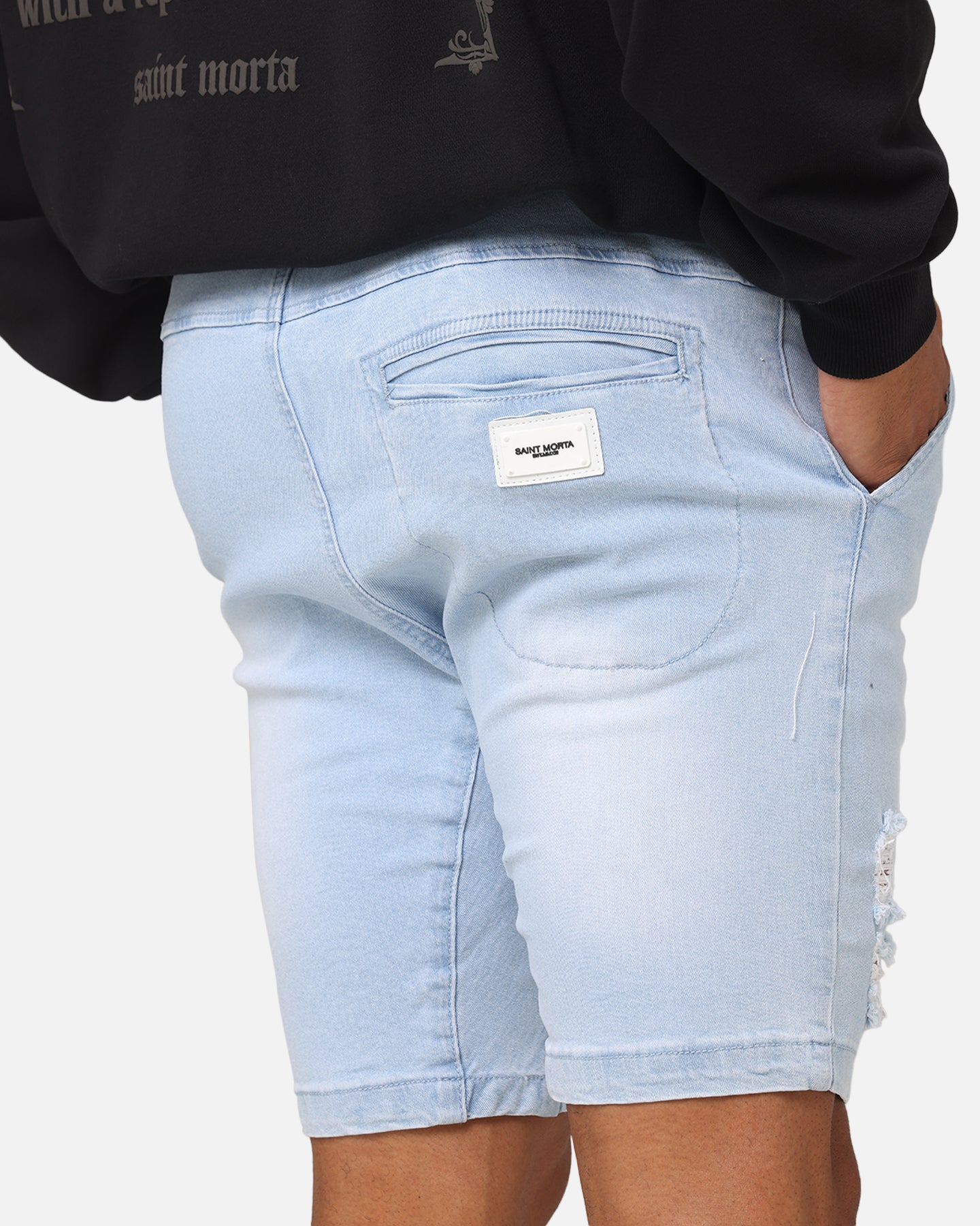 Saint Morta Annex V2 Denim Shorts Pale Blue
