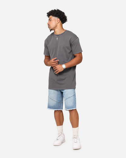 Saint Morta Armoury Baggy Denim Shorts Mid Blue