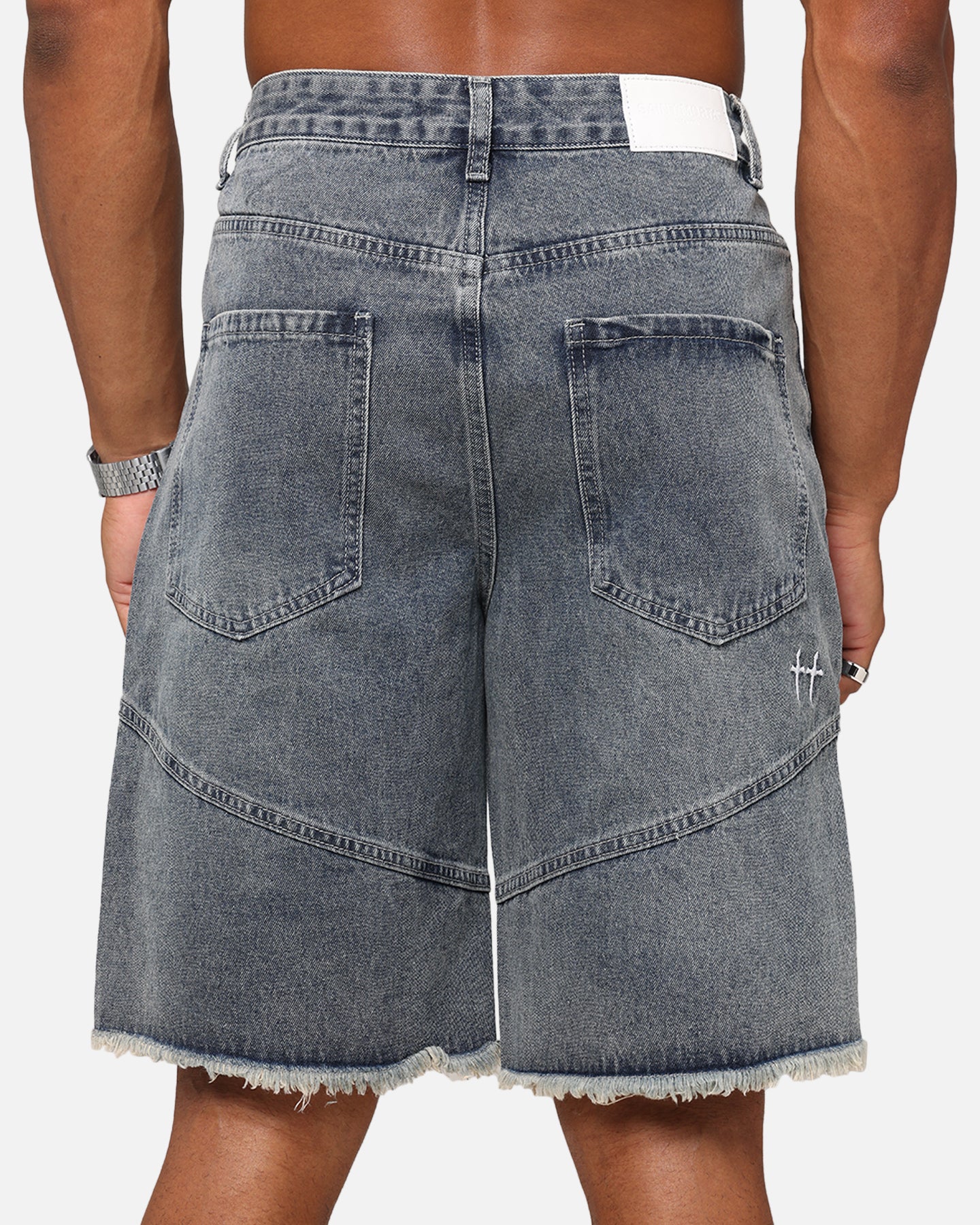 Saint Morta Armoury Baggy Denim Shorts Dirty Denim