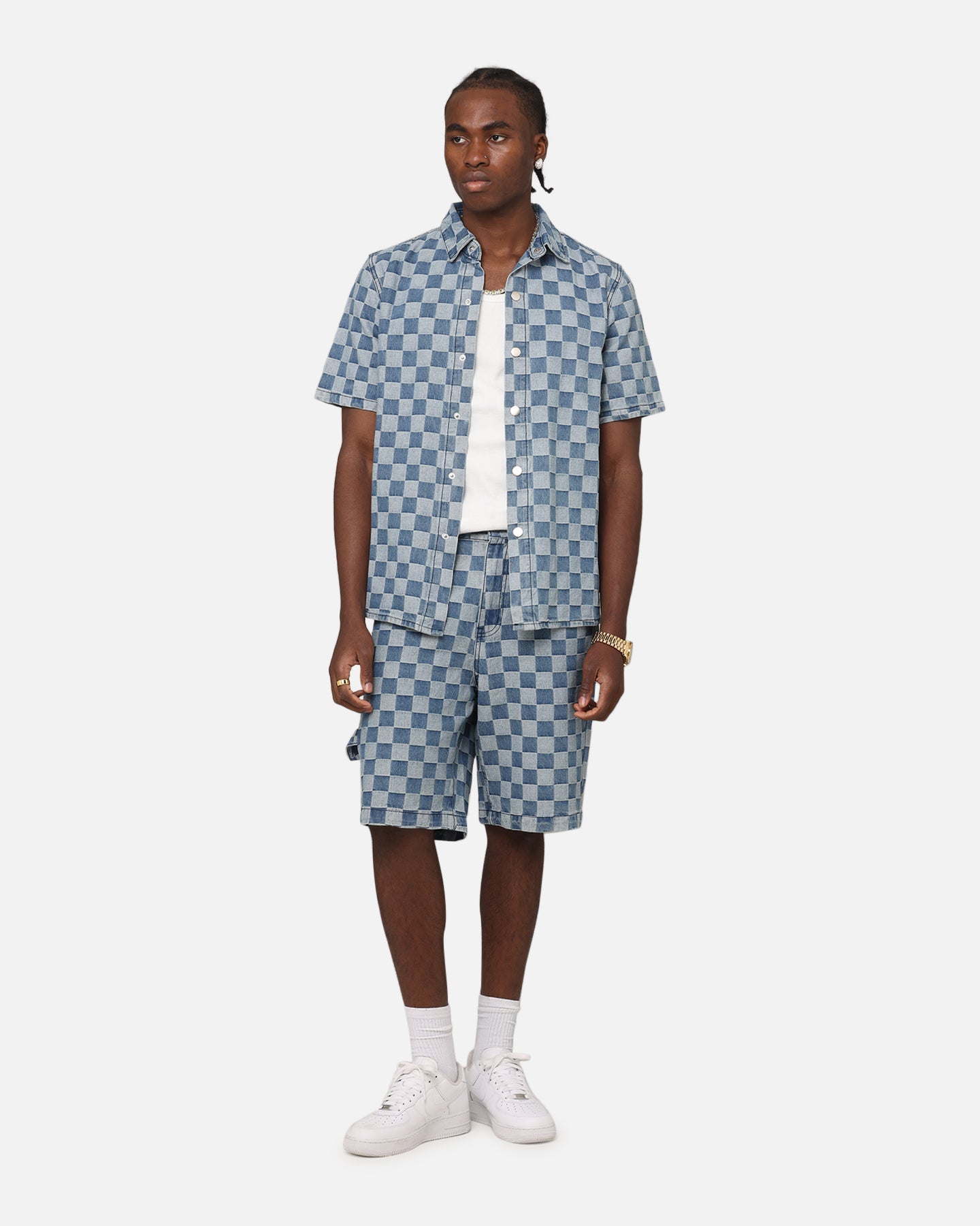 XXIII Checker Board Jort Blue