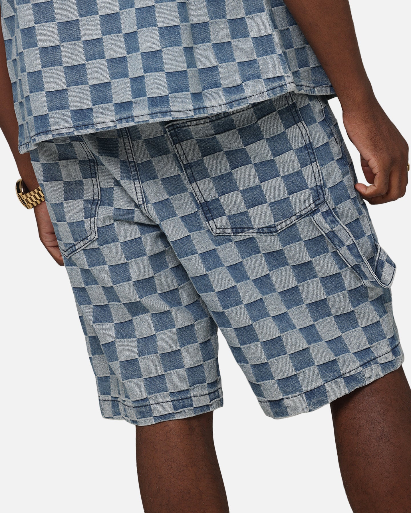 XXIII Checker Board Jort Blue