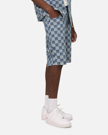 XXIII Checker Board Jort Blue