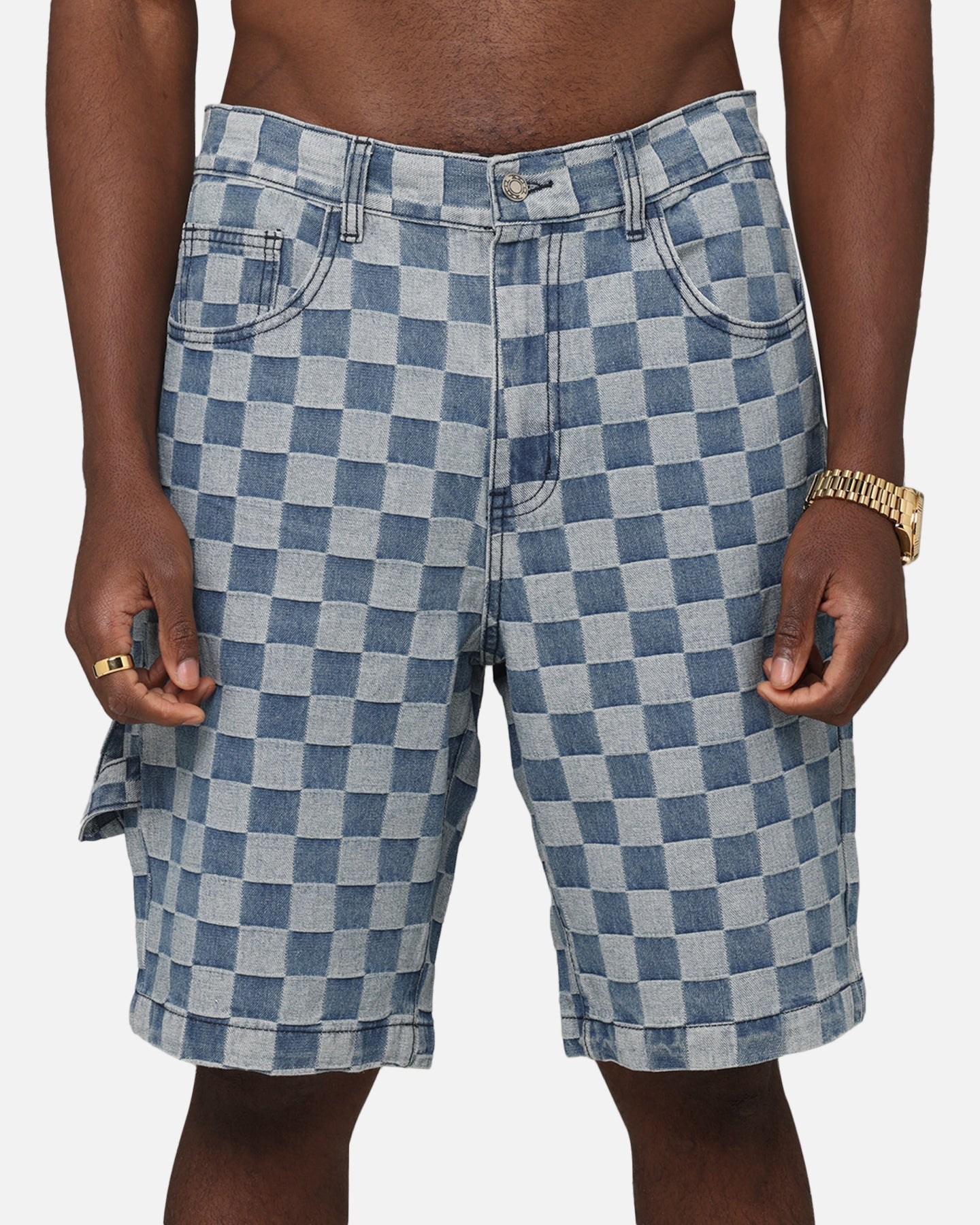 XXIII Checker Board Jort Blue