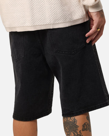 XXIII Diamond Buckle Back Jorts Black