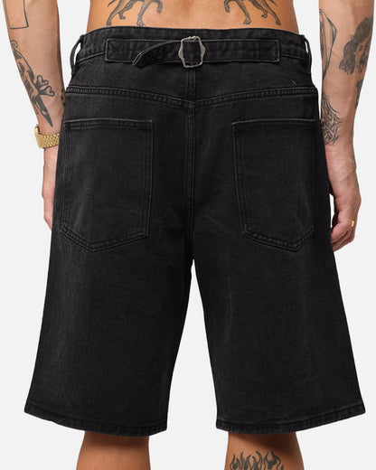 XXIII Diamond Buckle Back Jorts Black