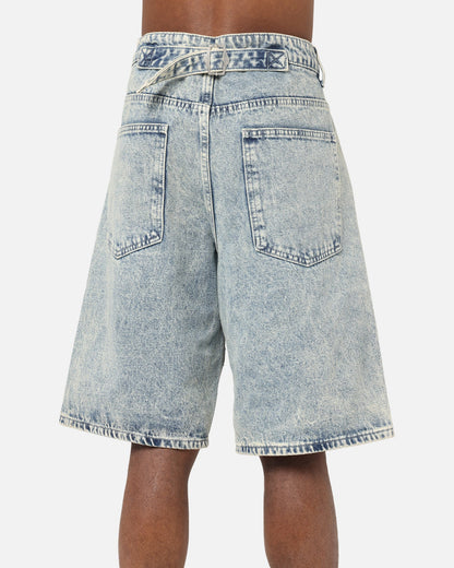 XXIII Diamond Buckle Back Jorts Blue Stonewash