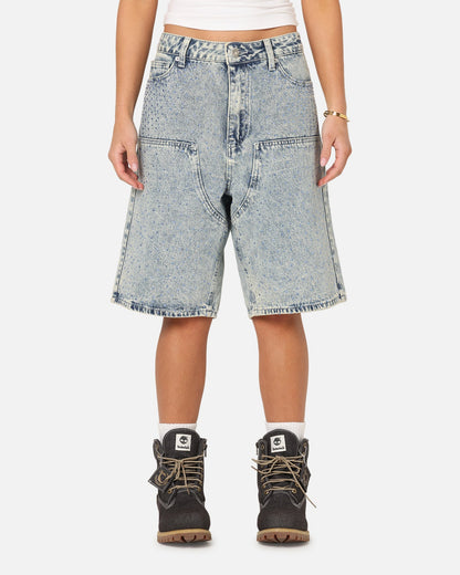 XXIII Diamond Buckle Back Jorts Blue Stonewash