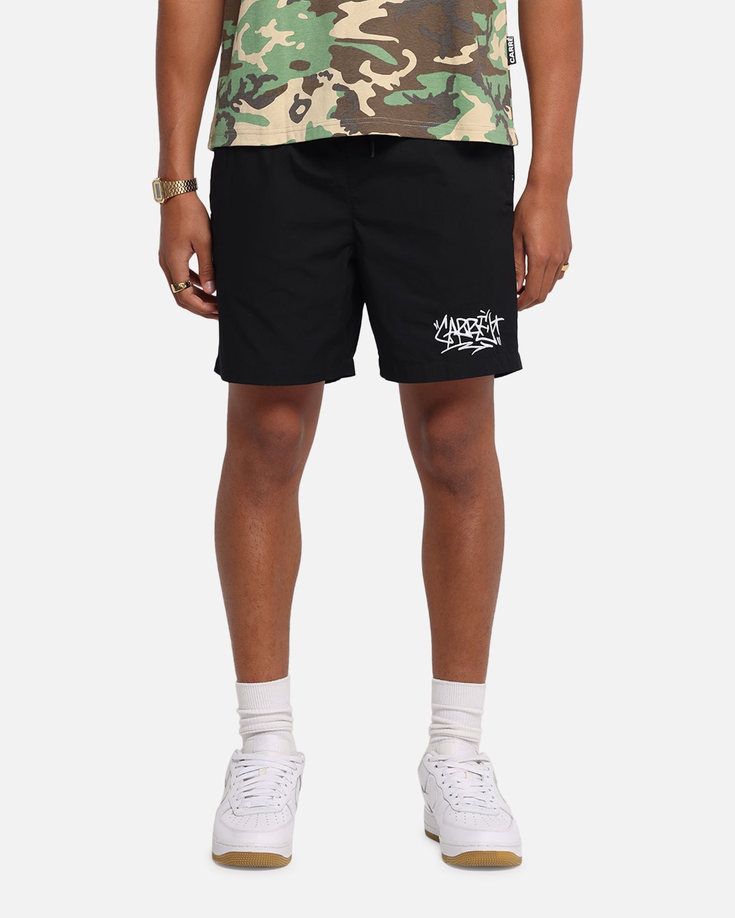 Carre Tagline Beach Shorts Black