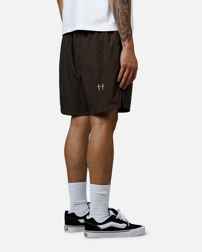 Saint Morta Hardcore Nylon Shorts Dark Brown