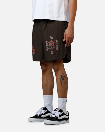 Saint Morta Hardcore Nylon Shorts Dark Brown