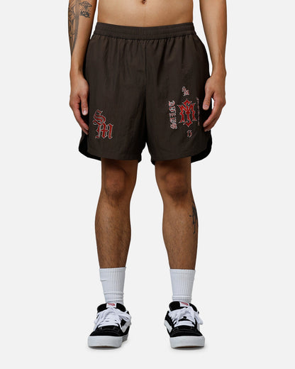 Saint Morta Hardcore Nylon Shorts Dark Brown