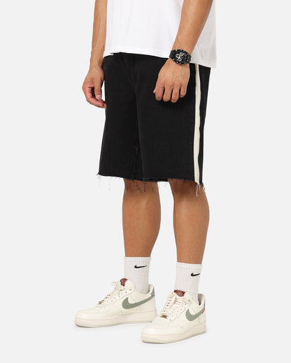 Saint Morta Amplus Sidewinder Denim Jort Shorts Black/Off White