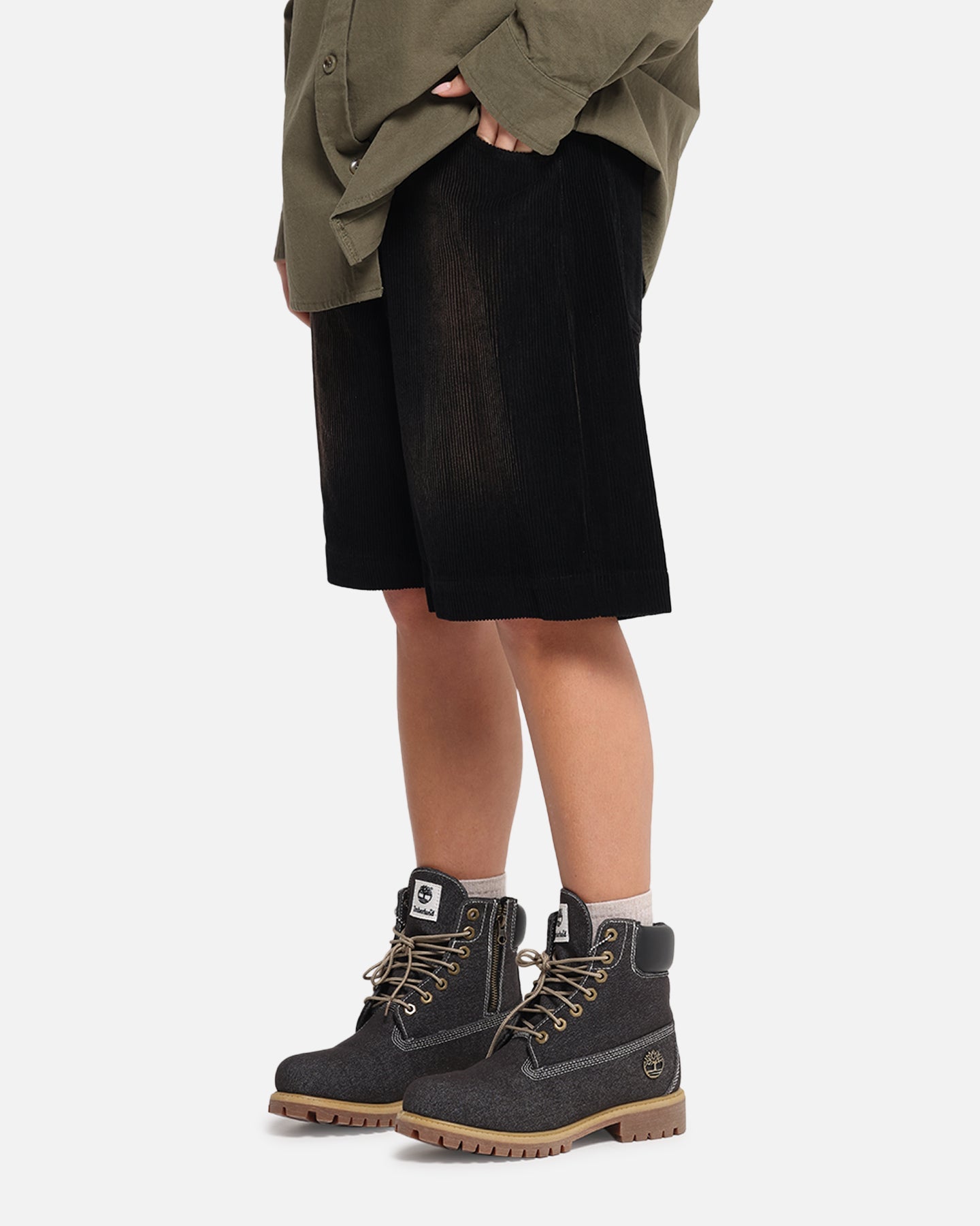 XXIII Corduroy Wash Jorts Black