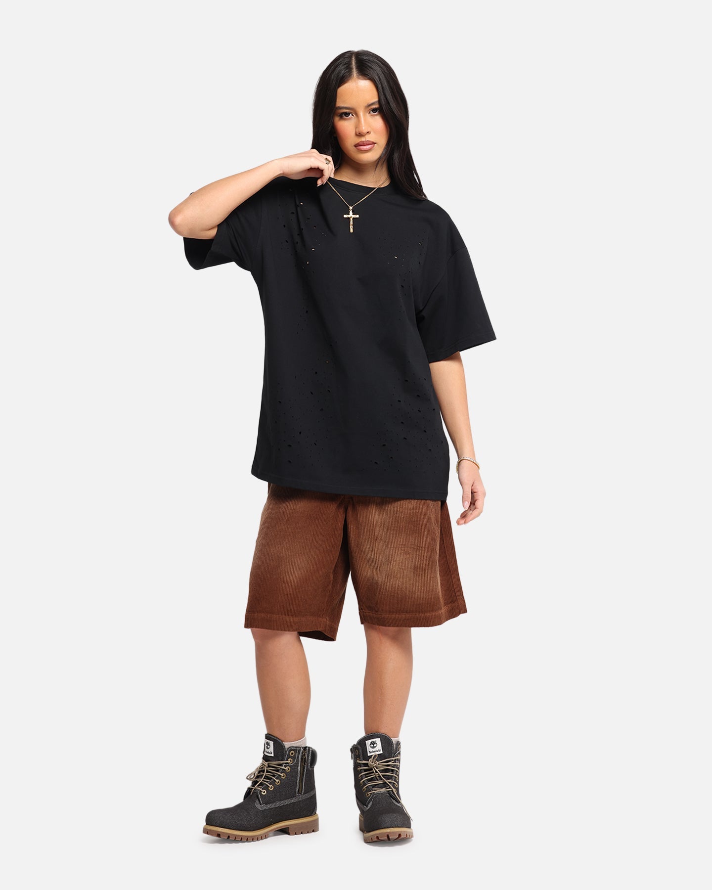 XXIII Corduroy Wash Jorts Brown