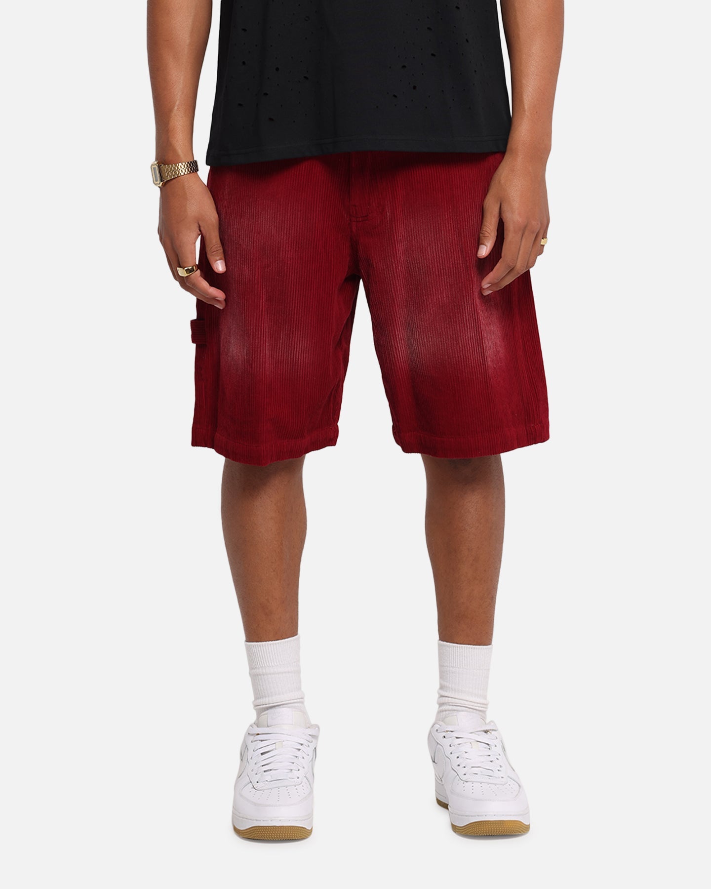 XXIII Corduroy Wash Jorts Burgundy