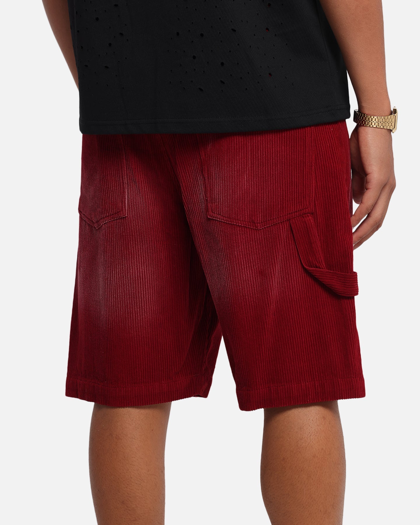 XXIII Corduroy Wash Jorts Burgundy
