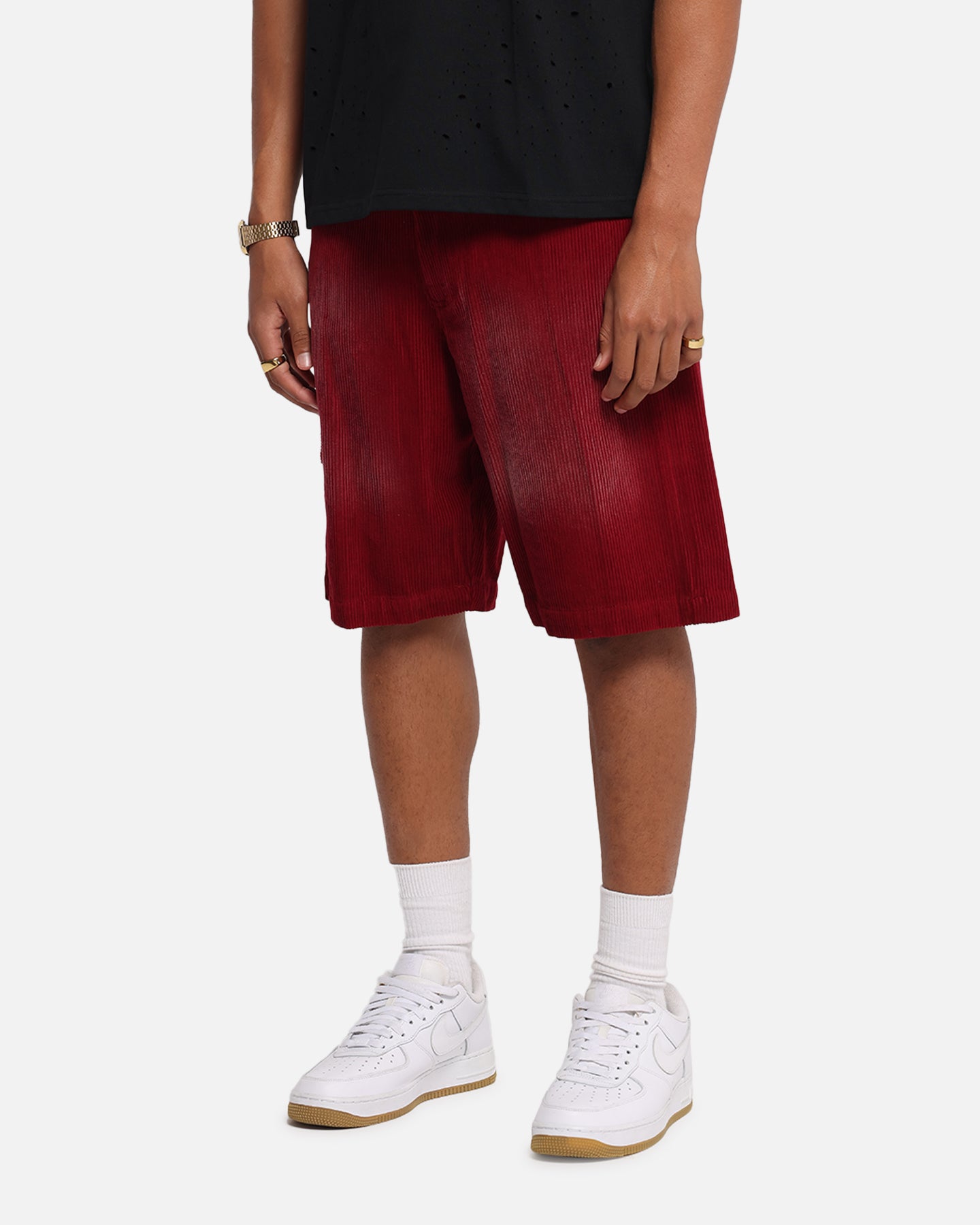 XXIII Corduroy Wash Jorts Burgundy