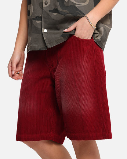 XXIII Corduroy Wash Jorts Burgundy