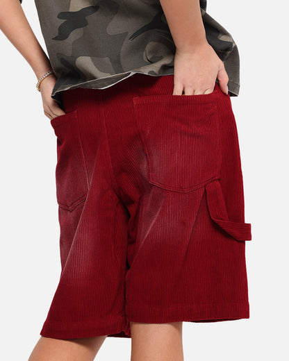XXIII Corduroy Wash Jorts Burgundy