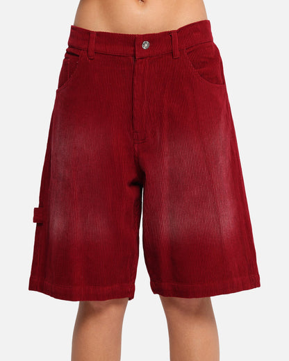 XXIII Corduroy Wash Jorts Burgundy