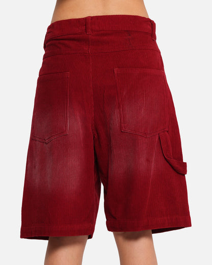 XXIII Corduroy Wash Jorts Burgundy