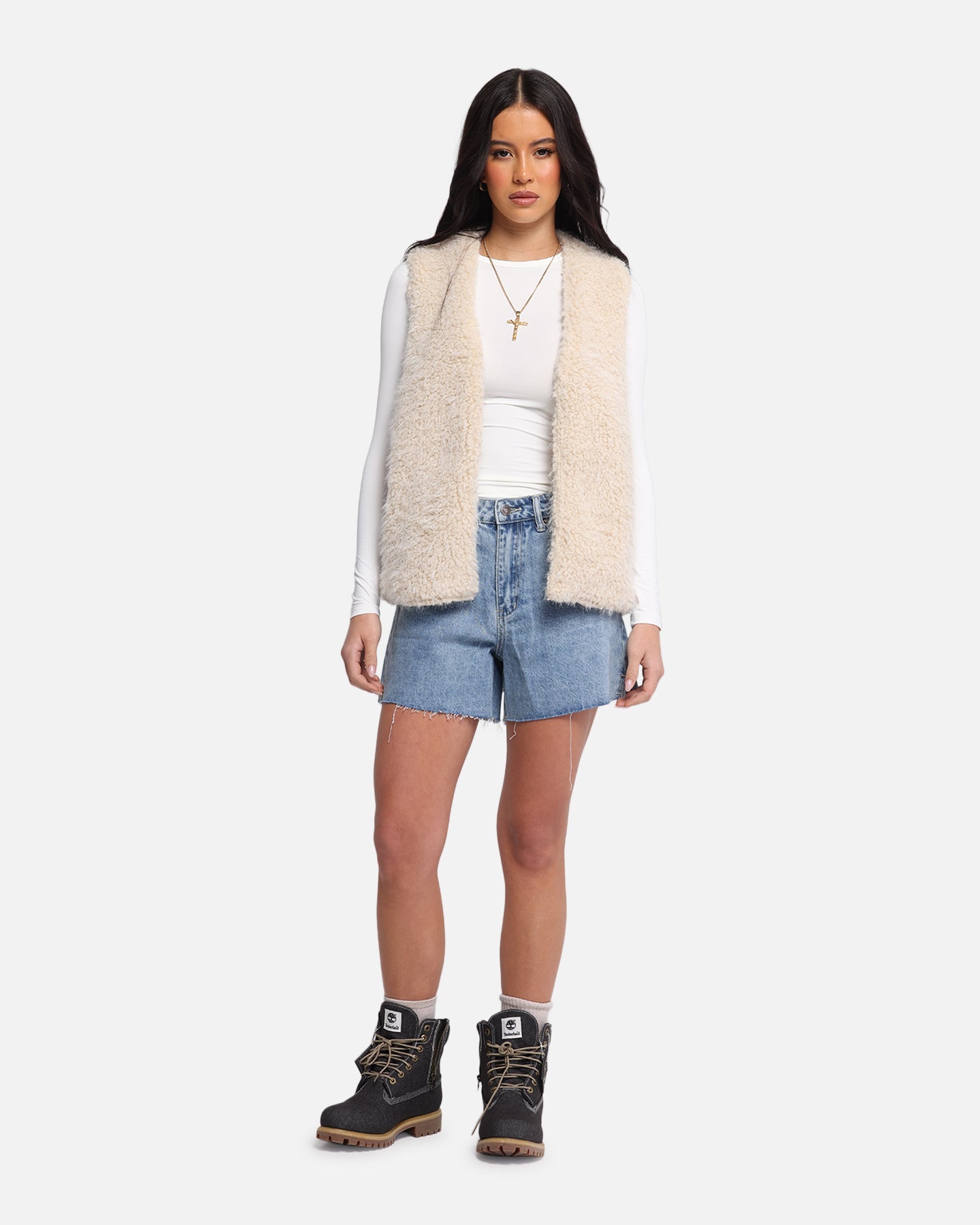 XXIII Women's High Cut A-Line Denim Shorts Blue Denim