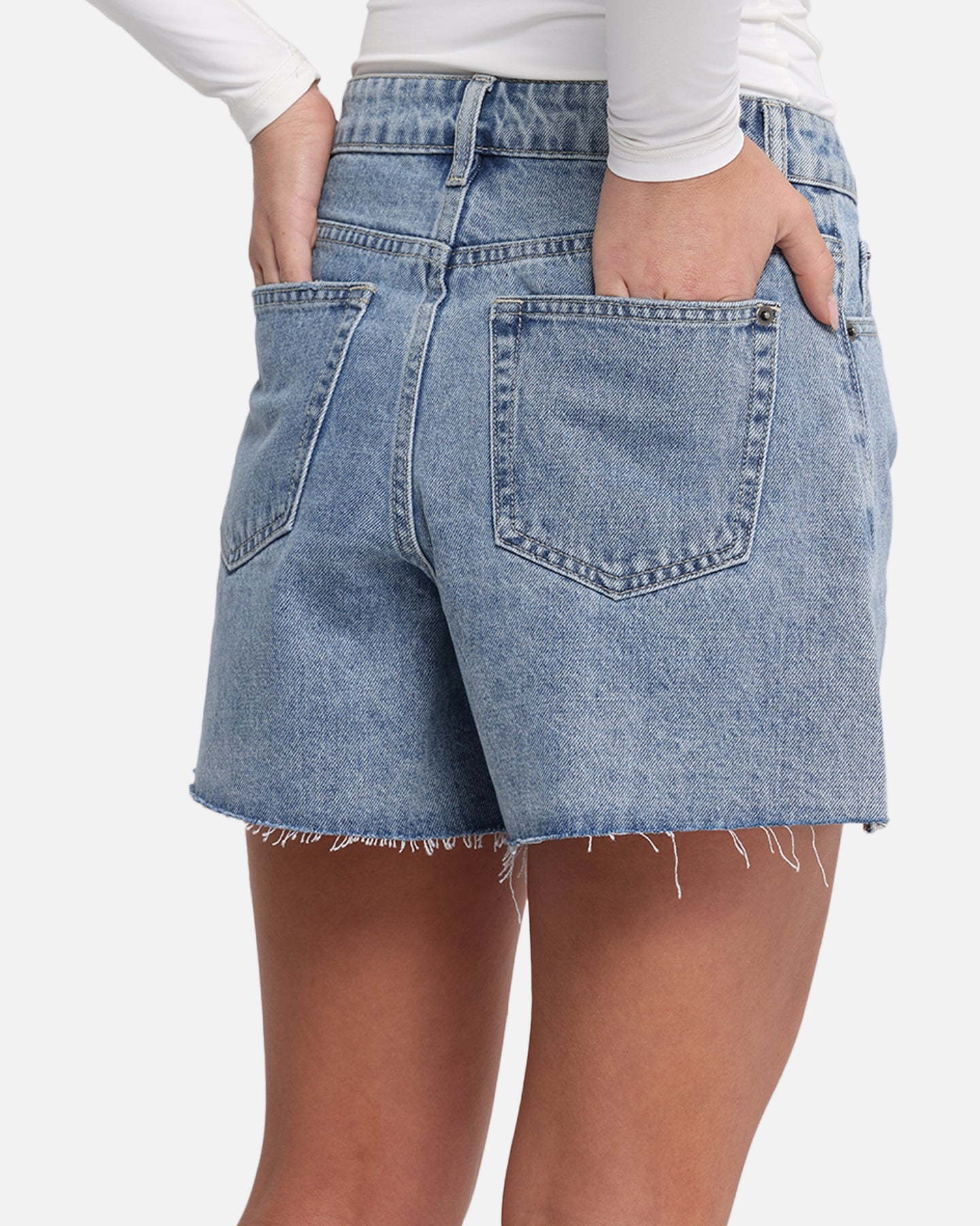 XXIII Women's High Cut A-Line Denim Shorts Blue Denim