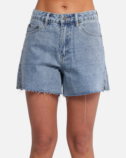 XXIII Women's High Cut A-Line Denim Shorts Blue Denim