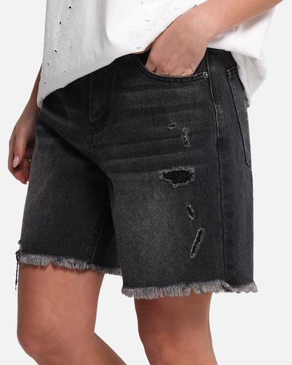 XXIII Women's Relaxed Denim Shorts Washed black